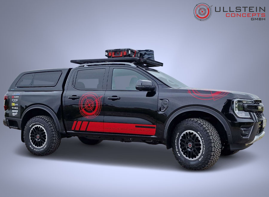 Aeroklas Stylish Canopy with Pop-Out Windows on a Ullstein Concepts Ford Ranger 2023 