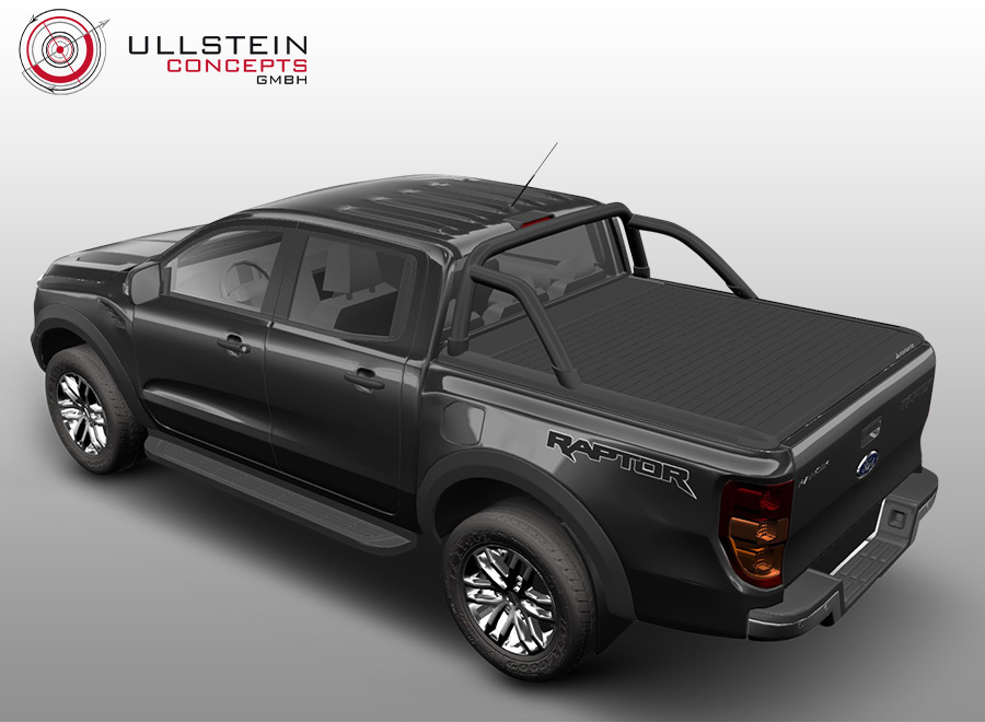 Ford Ranger Laderaumabdeckung (Alu-Rollo) Mountain-Top Roll Black (Schwarz)  - Doppelkabine XL, XLT - Ullstein Concepts GmbH
