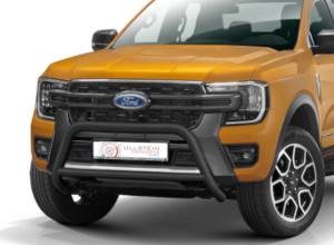 Bull Bar 70mm with cross bar 60mm Stainless-Steel Black fits Ford Ranger from 2023