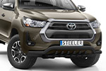 Front bumper with underride guard stainless steel mesh black Toyota Hilux 2021 -