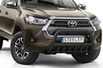 Frontbügel mit Unterfahrschutz Gitter Edelstahl Schwarz Toyota Hilux 2021