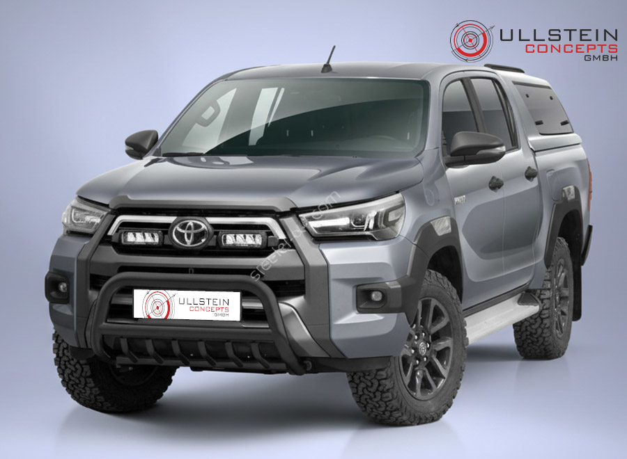 Frontbügel mit Unterfahrschutz Gitter Edelstahl Schwarz