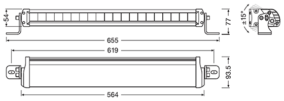 Scheinwerfer Osram FX500-SP Abmessungen