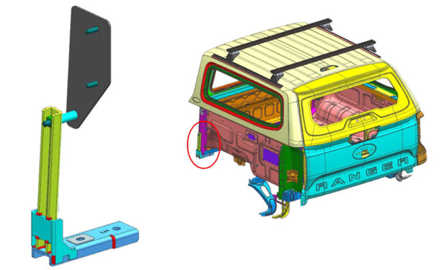 Load Box Reinforcement Brackets (J-Braces) Ford Ranger 2023