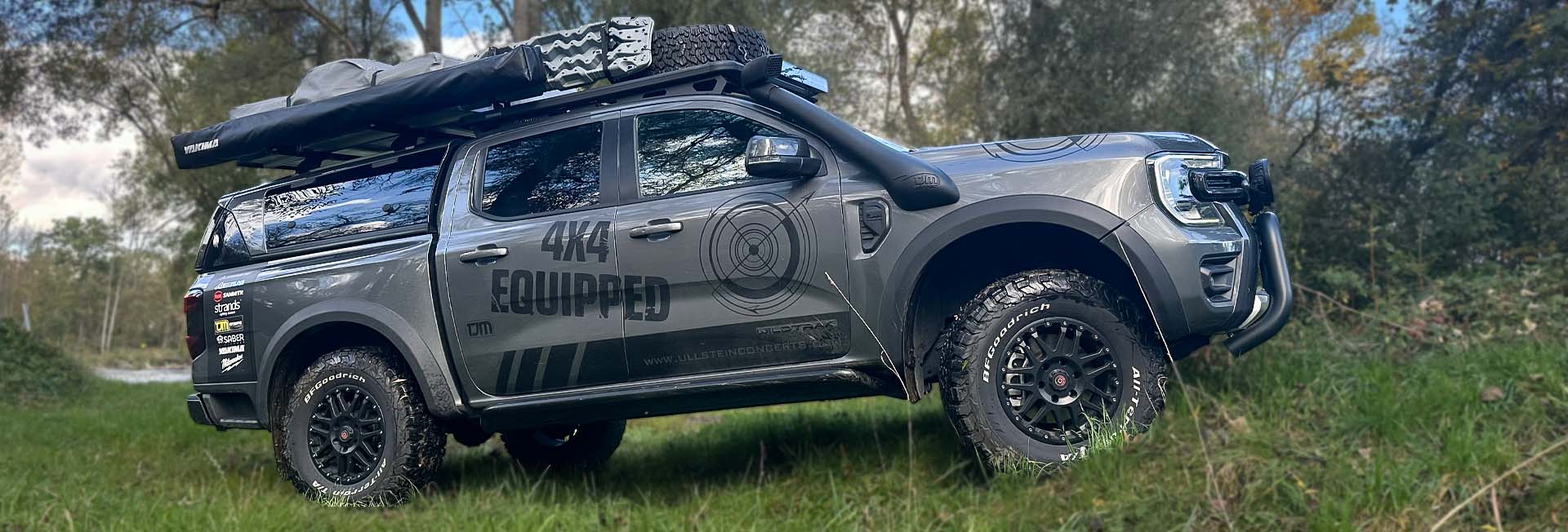 Ford Ranger Offroad Umbau von Ullstein Concepts mit vielen Zubehörteilen wie Frontbügel, Zusatzscheinwerfer, Dachträger und mehr