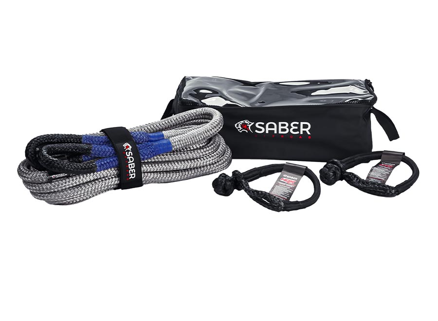Monster Kinetic Recovery Rope - 7/8'' X 10' Heavy Duty Bridle With 29,000 Lb Strength For Vehicle Recovery