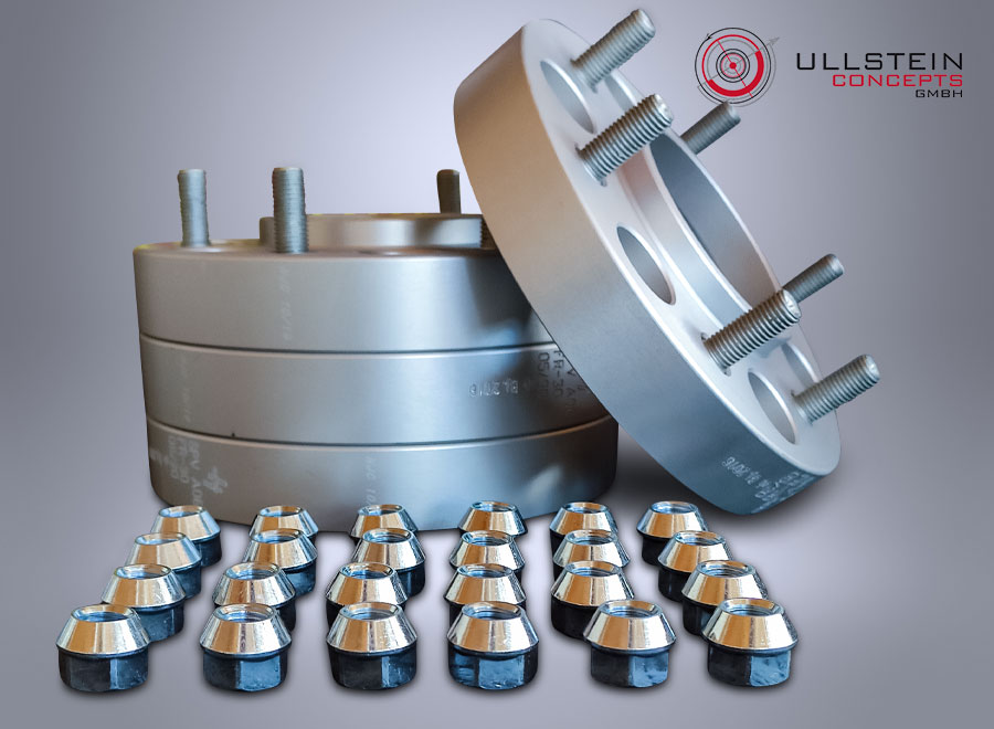 Aluminium Spurverbreiterung 60mm je Achse / erhöhte Traglastfeigabe von 1250 kg je Rad