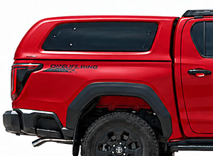 Aeroklas Canopy Green-Top with pop-out side sindows for Toyota Hilux DC