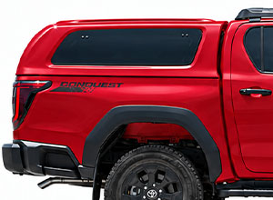 Aeroklas Canopy Green-Top with pop-up side Windows for Toyota Hilux DC